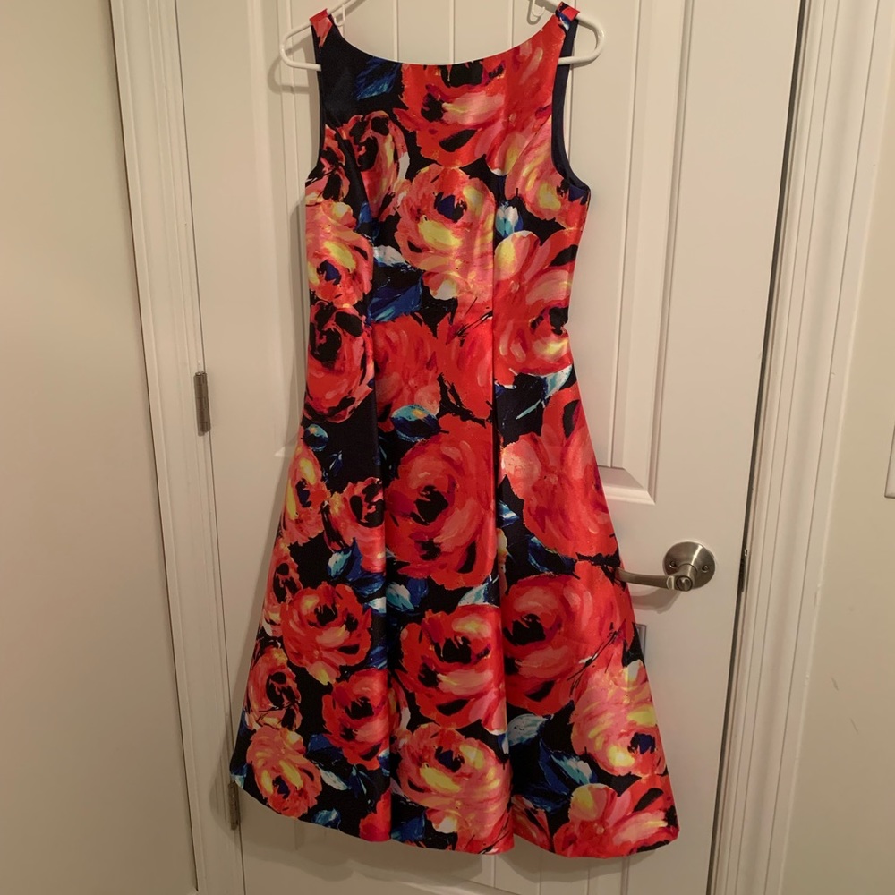 Adrianna Papell Floral Jacquard a-line Midi Dress